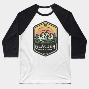Glacier National Park Travel Sticker Baseball T-Shirt